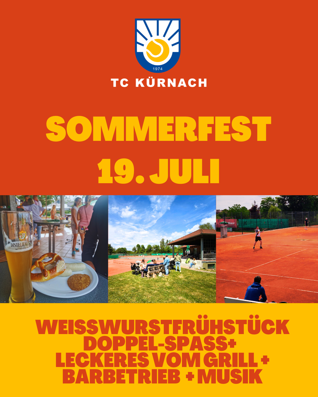 🎾 Sommerfest am 19. Juli 2025 🎉